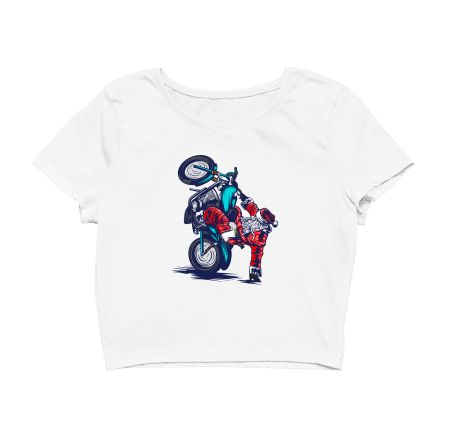 Santa Bikeriding Crop Top