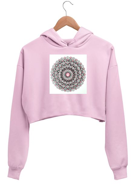 Pink Mandala Crop Hoodie