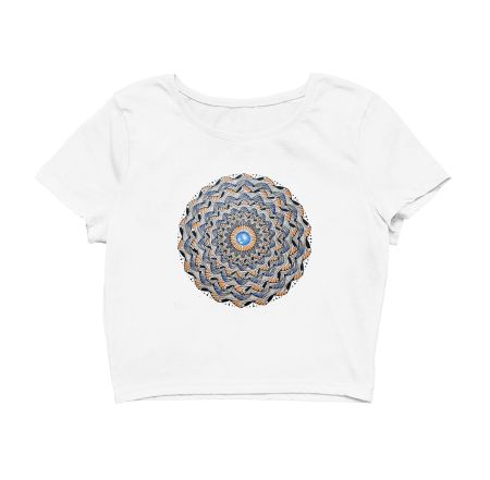 Blue Gem Mandala Crop Top