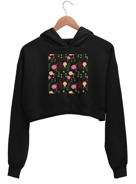 summer flowers Crop Hoodie