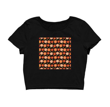 orange flowers Crop Top