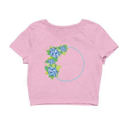 blue floral ring Crop Top
