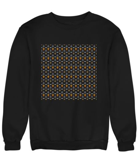 grey and orange leaves tribal seamless print Sweatshirt