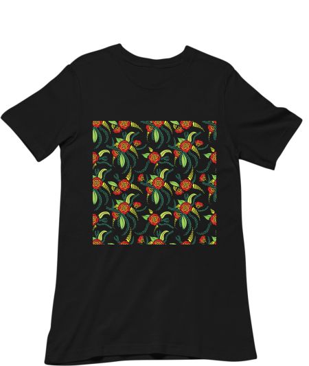 red flowers seamless print Regular T-Shirt