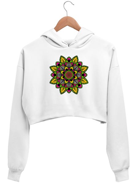 Colorful Mandala Crop Hoodie