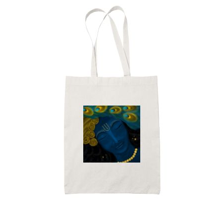 Krishna blue White Tote Bag