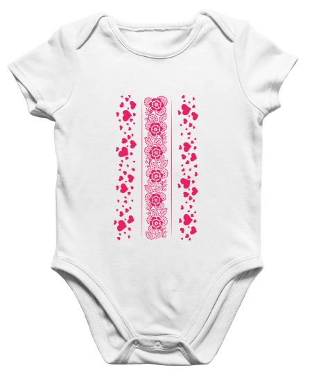 Romantic Rose Flowers Heart Onesie