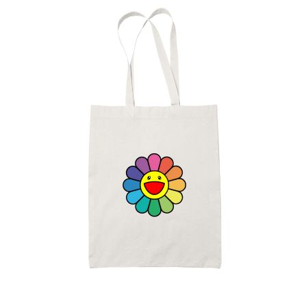 Happy Flower White Tote Bag