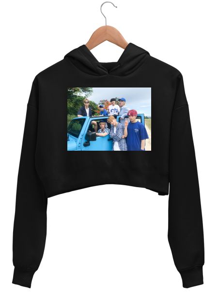 BTS PhotoShoot  Crop Hoodie