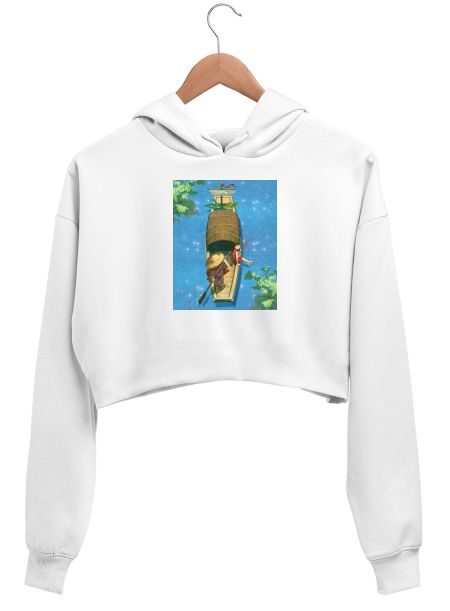 Anime Illustration  Crop Hoodie