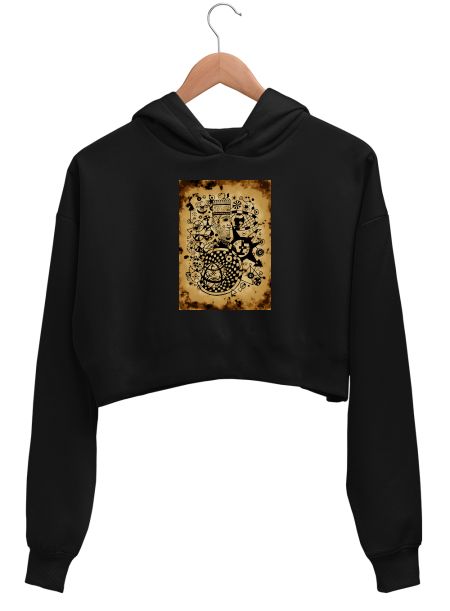 vintage king poster Crop Hoodie