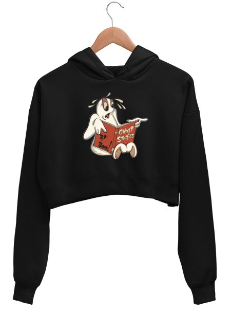 boo the ghost Crop Hoodie