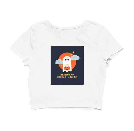 ghost reading my horror scope Crop Top