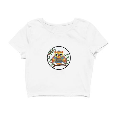 Madhubani Owl Crop Top