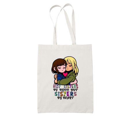 Sister By Heart White Tote Bag