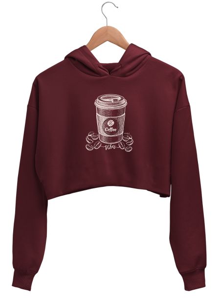 Coffee Vibes Crop Hoodie