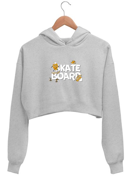 Skate Board  Crop Hoodie