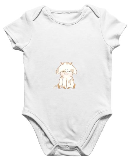 Cute cow transparent backgroun Onesie