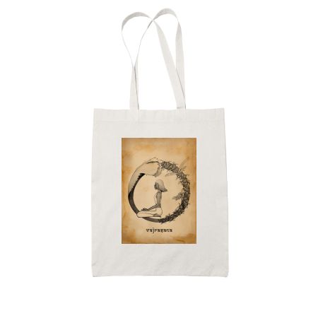 Yoga Drawing of Vajrasana pose Tote Bag