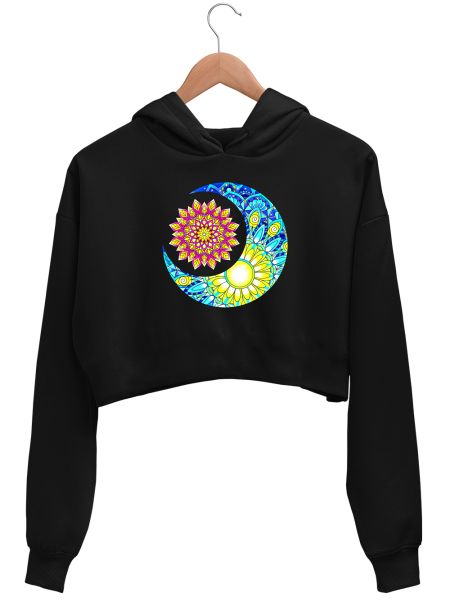 Floral mandala  Crop Hoodie