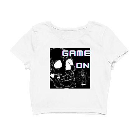 Game on Skull Crop Top