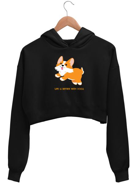 Life Is Better With Dogs Crop Hoodie