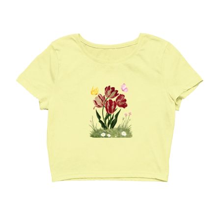 Floral Aesthetic Design Crop Top