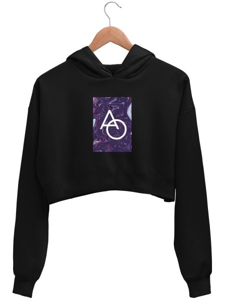 Abstract  Crop Hoodie