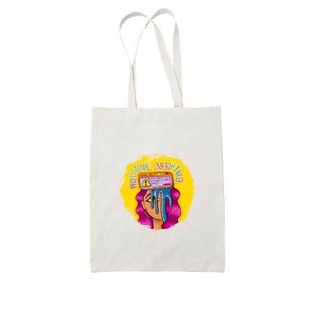 Professional Overthinker White Tote Bag