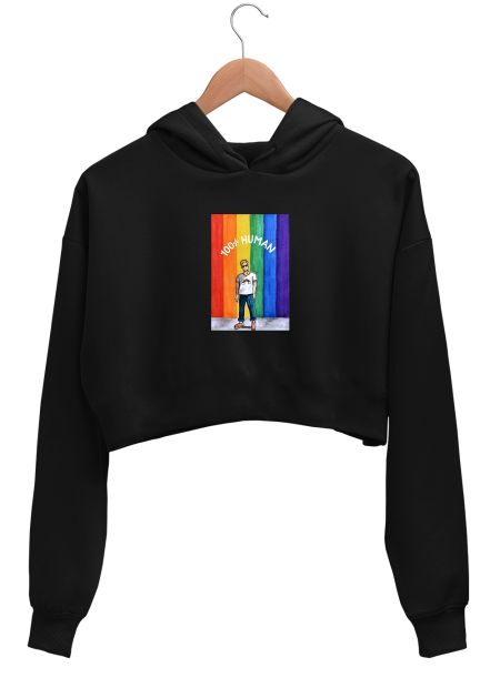 100% Human Crop Hoodie