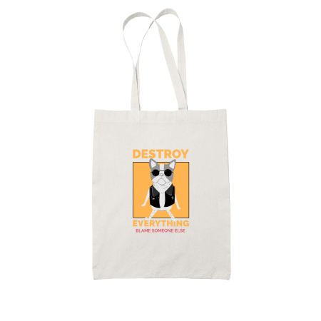 Funny Dog Quote White Tote Bag