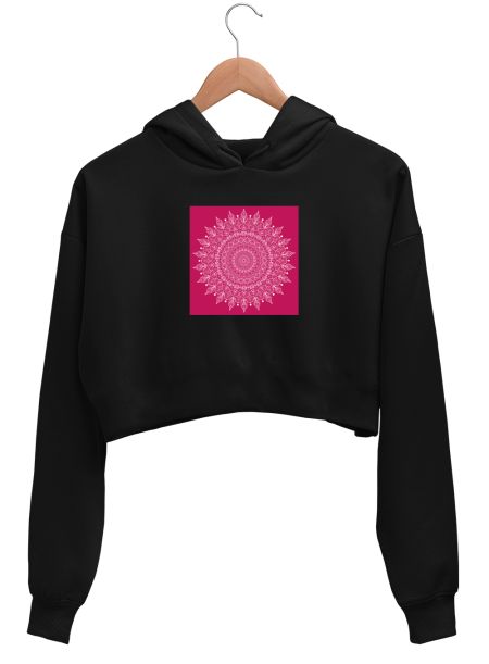 Floral Mandala Crop Hoodie