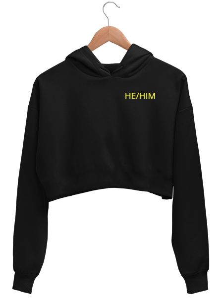 HE/HIM pride  Crop Hoodie