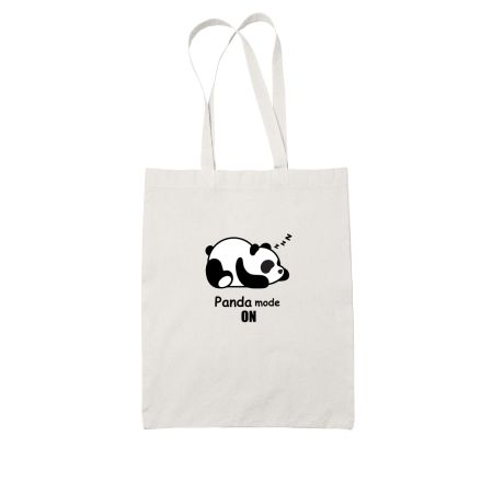 cute panda mode on White Tote Bag