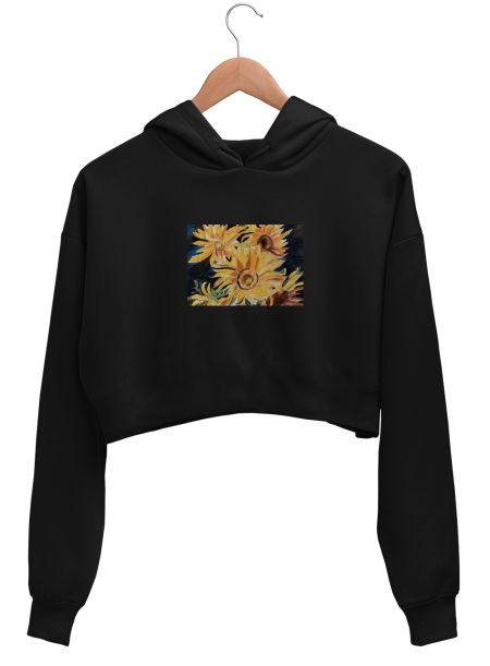 Sunflowers Crop Hoodie