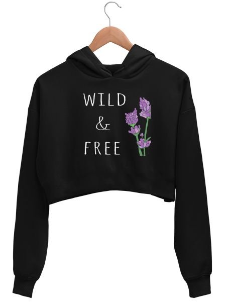 wild and free Crop Hoodie