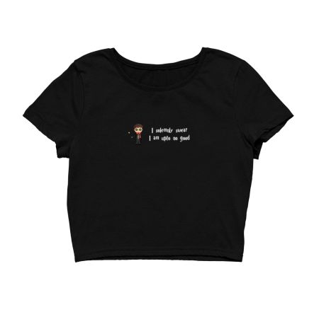 Harry Potter Cute Mischief Light Text Crop Top