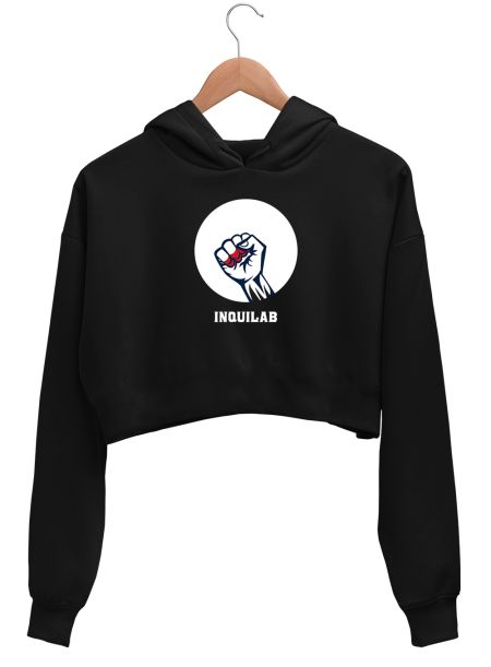 INQUILAB Crop Hoodie