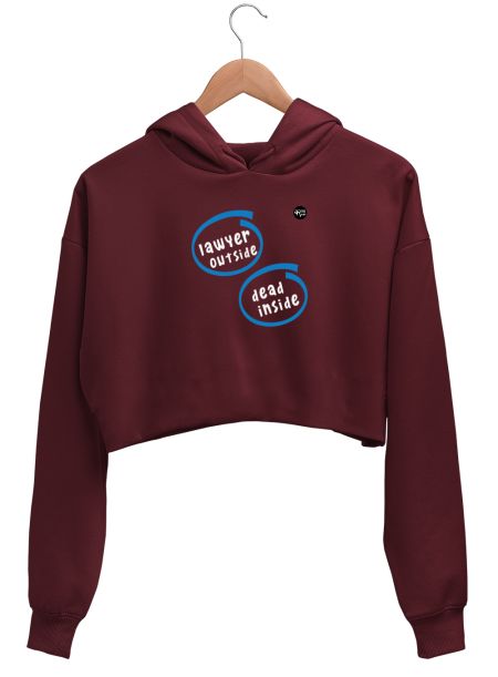 Lawyer Outside, Dead Inside Crop Hoodie