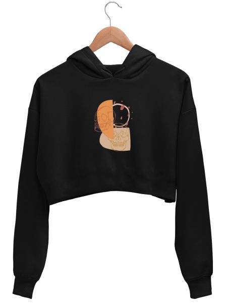 Skull_head aesthetics Crop Hoodie