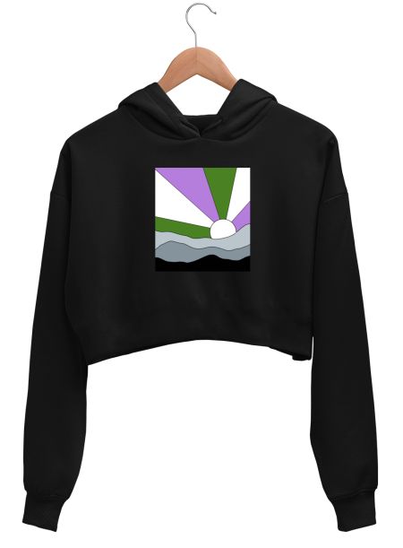 Genderqueer Sunrise Crop Hoodie