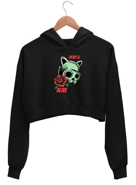 Cats - Dead And Alive Crop Hoodie