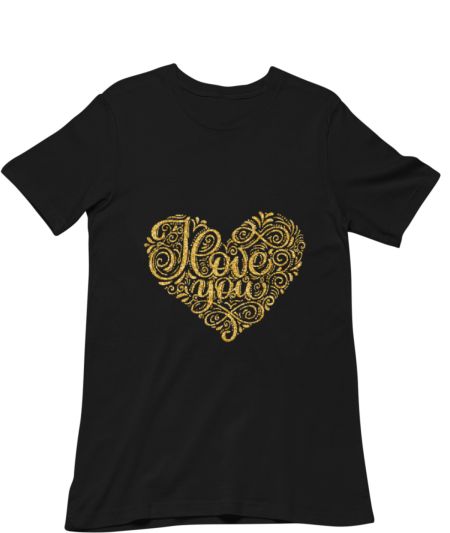 Golden Heart Love You Regular T-Shirt
