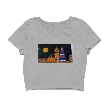 City in moonlight Crop Top