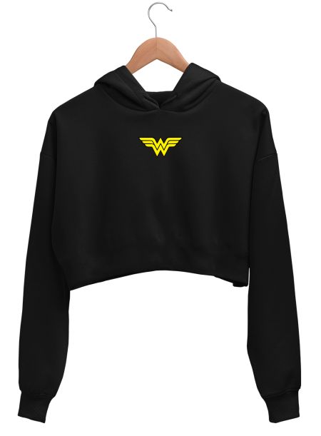 Wonder Woman Logo Crop Hoodie