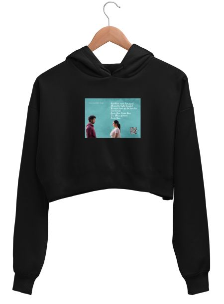 Musical Postcard On a T-Shirt-Kaise Hua Crop Hoodie