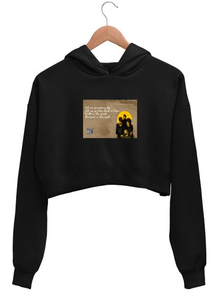 Musical Postcard On a T-Shirt-KHOJ Crop Hoodie