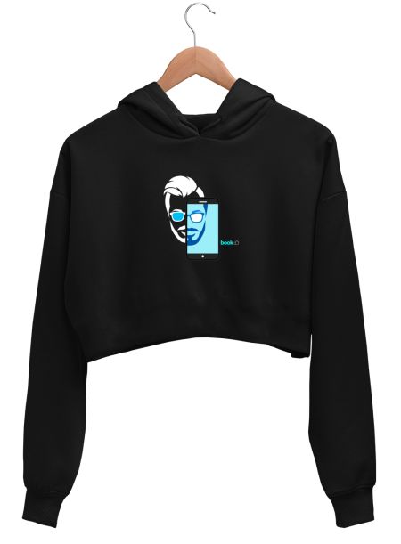 Black Man Face-Book Crop Hoodie