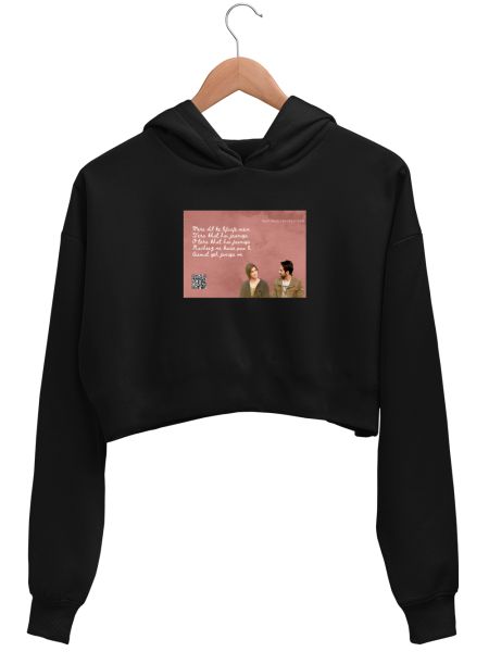 Musical Postcard On a T-Shirt-Nazm Nazm Crop Hoodie