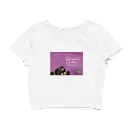 Musical Postcard On a T-Shirt-TU BOLE MAIN BOLUN Crop Top